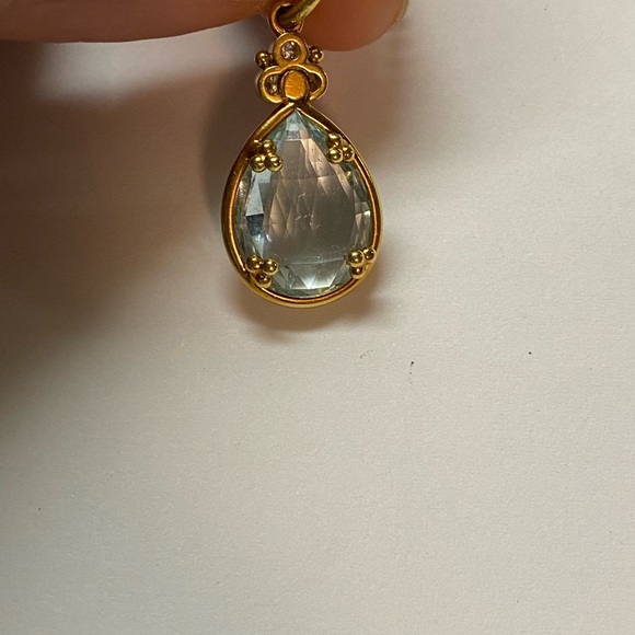 Temple St Clair Aquamarine Gold &  Diamond Pendant - Picture 6 of 15